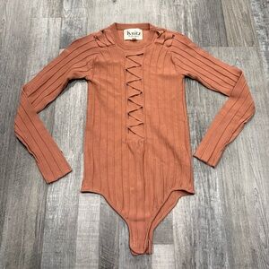 For Love & Lemons X Knitz Simone bodysuit in Pink - XS